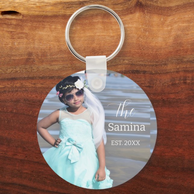 Create Your Own Photo and Custom Text Personalized Keychain (Front)