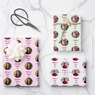 Create Your Own Photo and Message Personalized Wrapping Paper Sheets