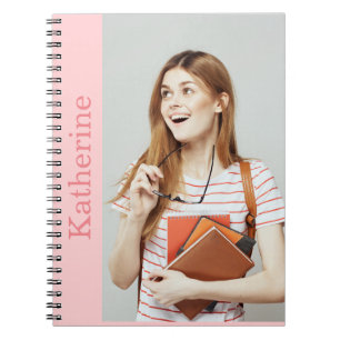 create your own photo and name pastel color  notebook