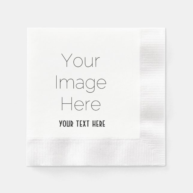 create your own photo and text custom party paper napkins (Front)