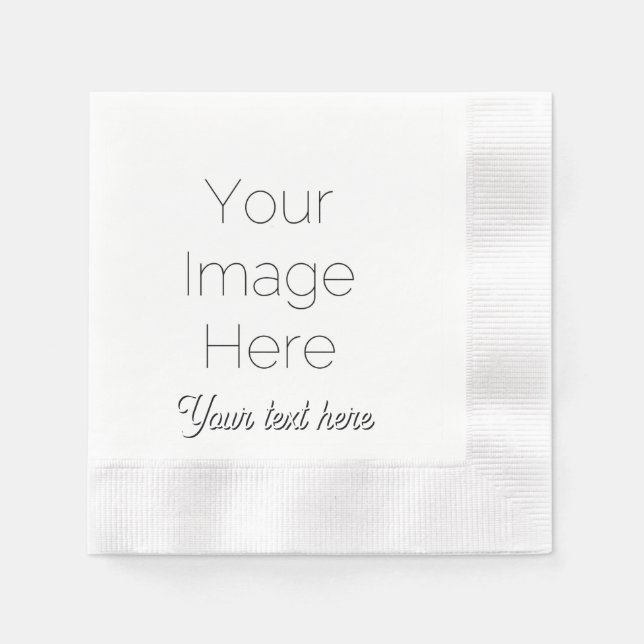 create your own photo and text custom party paper napkins (Front)