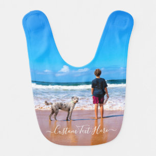 Create Your Own Photo Baby Bib Custom Text Name