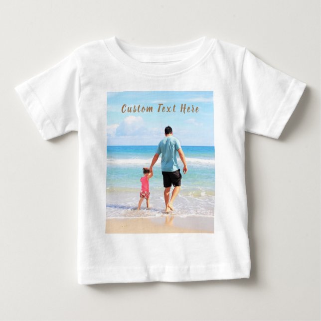 Create Your Own Photo Baby T-Shirt Custom Text (Front)