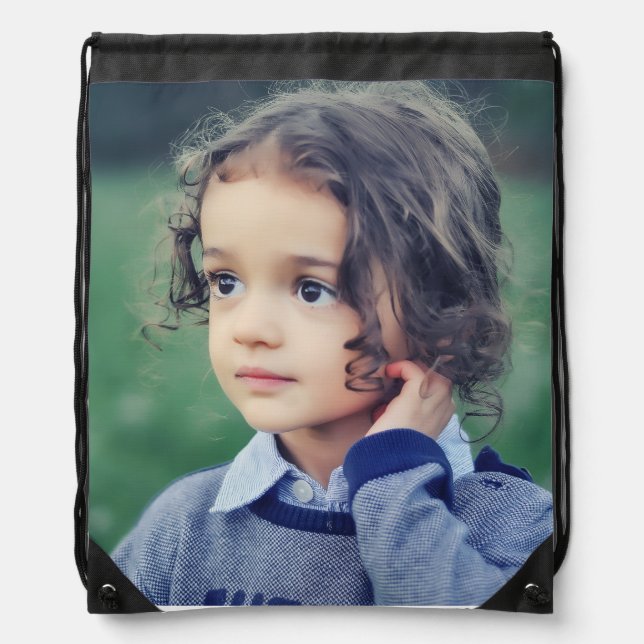 CREATE YOUR OWN PHOTO backpack drawstring bag (Front)