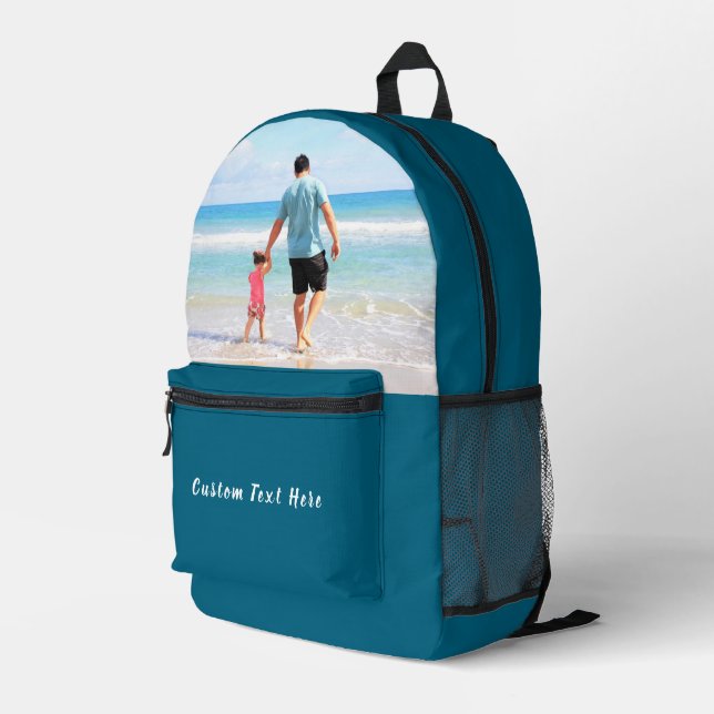 Create Your Own Photo Backpack Personalized Text (Back Corner Right)