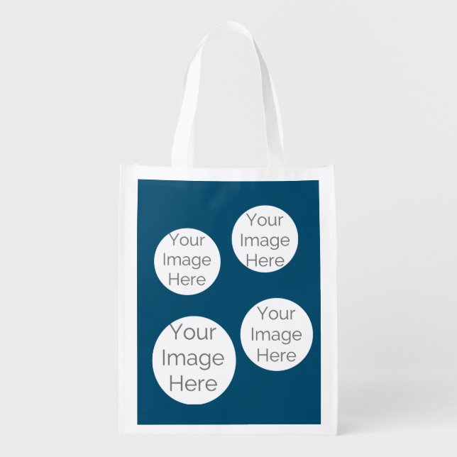 create your own photo blue template for  grocery bag (Front)