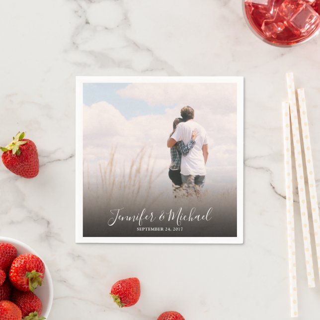 Create your own photo bride and groom wedding napkins (Insitu)