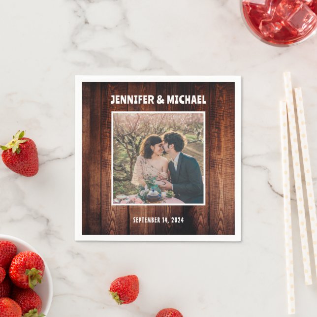 Create your own photo bride and groom wedding napkins (Insitu)