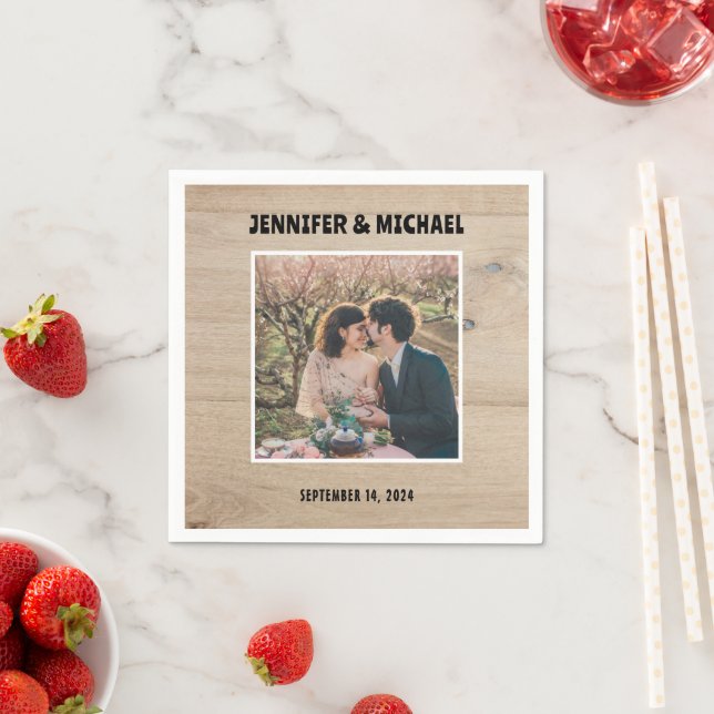 Create your own photo bride and groom wedding napkins (Insitu)