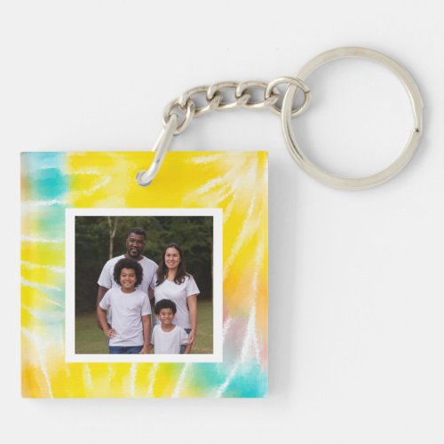 Create Your Own Photo Bright Tie Dye Keychain
