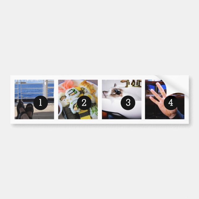 Create Your Own Photo Bumper 4 images! Sticker (Front)