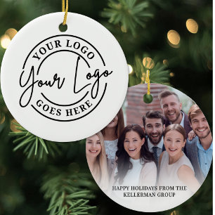 Create Your Own Photo Business Logo Ceramic Ornament