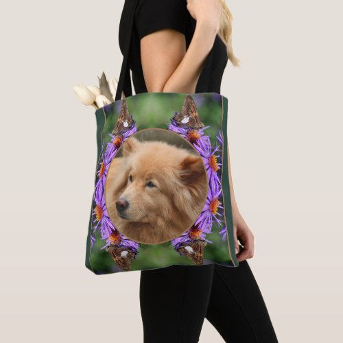 Create Your Own Photo Butterfly Aster Flower Frame Tote Bag