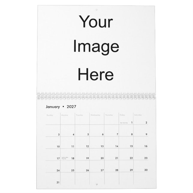 Create Your Own Photo Calendar Template (Jan 2027)