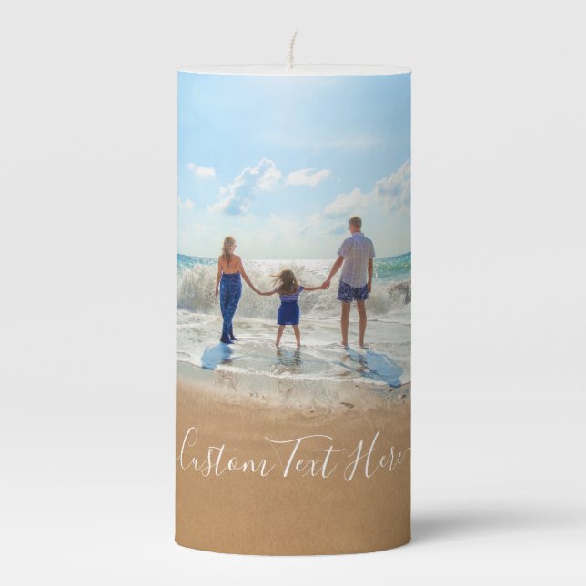 Create Your Own Photo Candle Gift Custom Text (Front)