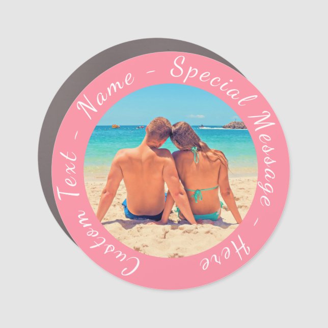 Create Your Own Photo Car Magnet Gift Custom Text (Front)