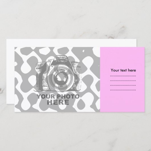 Create Your Own Photo Card Pink (Front/Back)