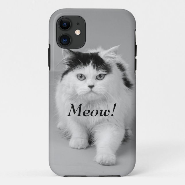 Create your own Photo Cat adorable black and white Case-Mate iPhone Case (Back)