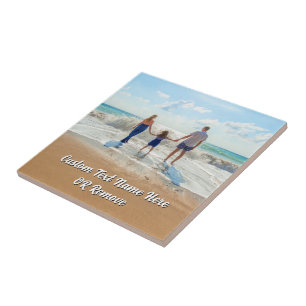 Create Your Own Photo Ceramic Tile Gift with Text