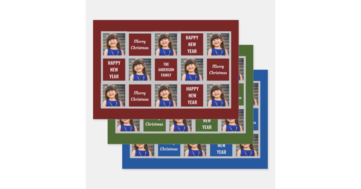 Create Your Own Photo Christmas Holiday Wrapping Paper Sheets Zazzle