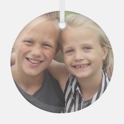 Create Your Own Photo Classic Round Sticker Paper  Glass Ornament
