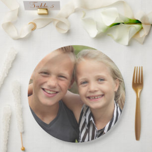 Create Your Own Photo Classic Round Sticker Paper Plates