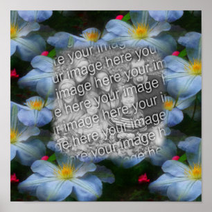 Create Your Own Photo Clematis Flower Border  Poster