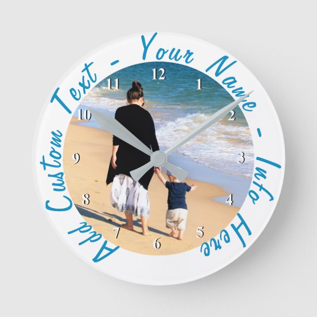 Create Your Own Photo Clock Gift Custom Text Name (Front)