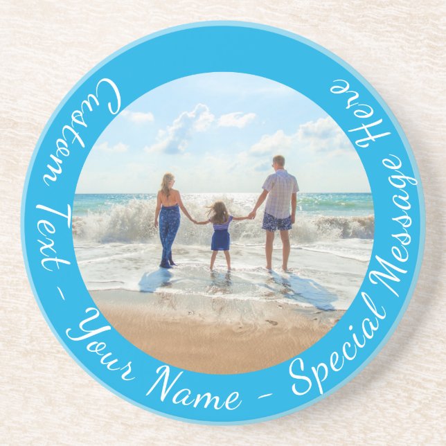 Create Your Own Photo Coaster with Custom Text (Front)