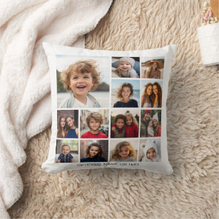 Create Your Own Photo Collage - 13 photos Throw Pillow