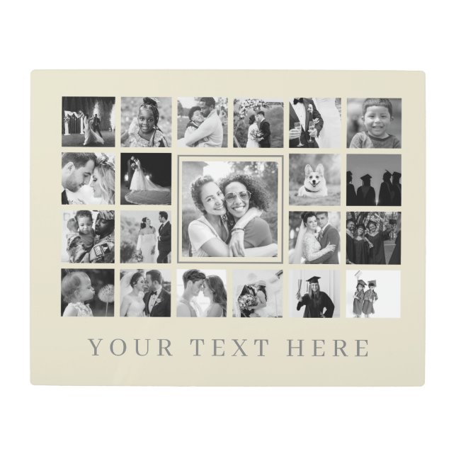 Create your own Photo Collage 21 photos  Metal Print (Front)