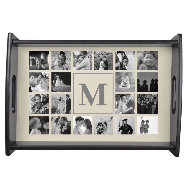Create your own Photo Collage 21 photos Serving Serving Tray (Front)
