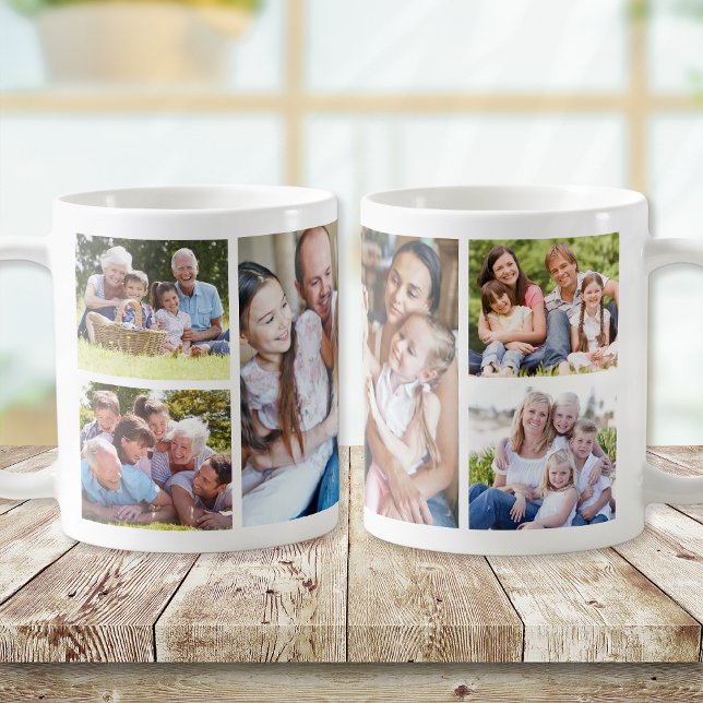 Create Your Own Photo Collage 5 Pictures White  Coffee Mug (Creator Uploaded)