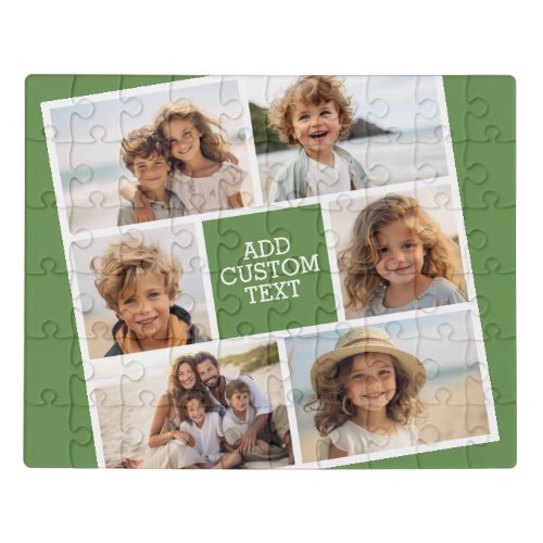 Create Your Own Photo Collage _ 6 photos Monogram Jigsaw Puzzle