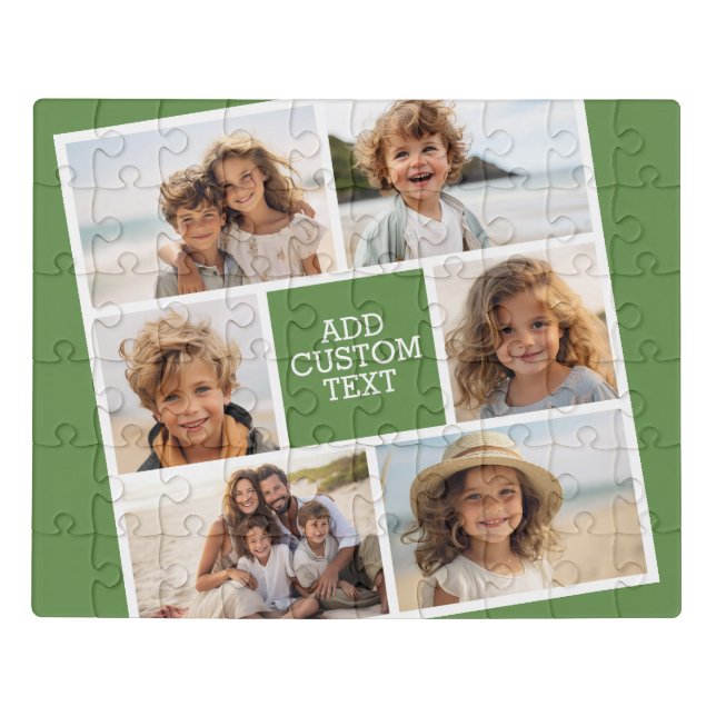 Create Your Own Photo Collage - 6 photos Monogram Jigsaw Puzzle (Puzzle Horizontal)