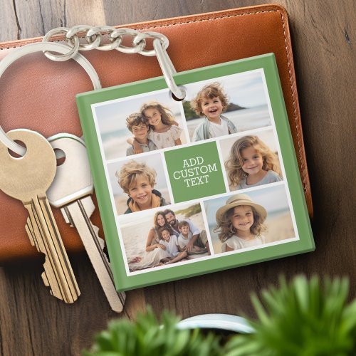 Create Your Own Photo Collage _ 6 photos Monogram Keychain