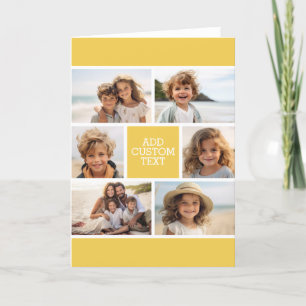 Create Your Own Photo Collage - 6 photos Monogram Note Card