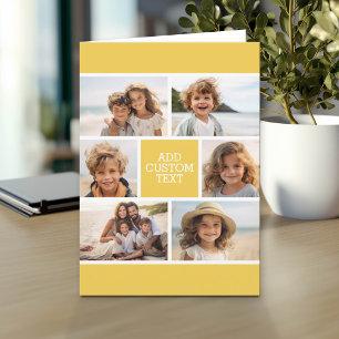 Create Your Own Photo Collage - 6 photos Monogram Note Card