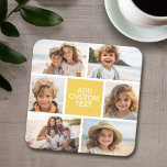 Create Your Own Photo Collage - 6 photos Monogram Square Paper Coaster<br><div class="desc">Use up to six square photos to create a unique and personal gift. If you need to adjust the pictures,  click on the customize tool to make changes. Photo Credit: Photography © Storytree Studios,  Stanford,  CA</div>