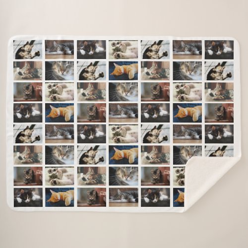 Create Your Own Photo Collage 8 Pictures on White Sherpa Blanket