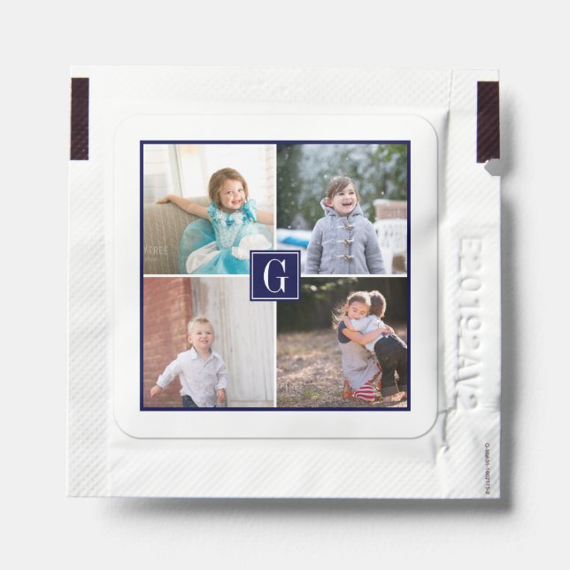 Create your own photo collage and monogram hand sanitizer packet (Sticker on Packet)