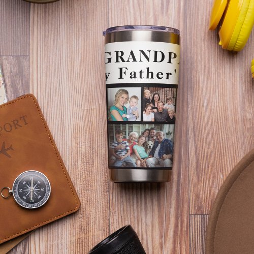 Create your own photo collage best grandpa ever insulated tumbler
