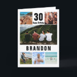 Create Your Own Photo Collage Birthday Card<br><div class="desc">Create your own Happy Birthday card featuring a modern photo collage ,  their age and name. All colors and text can be personalized.</div>