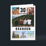 Create Your Own Photo Collage Birthday Card<br><div class="desc">Create your own Happy Birthday card featuring a modern photo collage ,  their age and name. All colors and text can be personalized.</div>