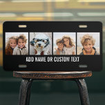 Create Your Own Photo Collage Black 4 Pictures License Plate<br><div class="desc">Use four square photos to create a unique and personal gift. If you need to adjust the pictures,  click on the customize tool to make changes.</div>