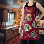 Create your own photo collage Christmas monogram Apron<br><div class="desc">Create your own photo collage Christmas apron.
You can add your own photos and name to personalize and create a very unique and personal apron.</div>
