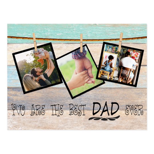 Create Your Own Photo Collage.Father's Day Postcard | Zazzle.com