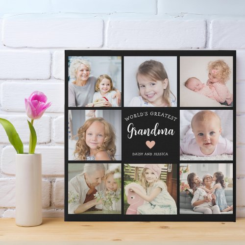 Create Your Own Photo Collage for Grandma Modern Faux Canvas Print