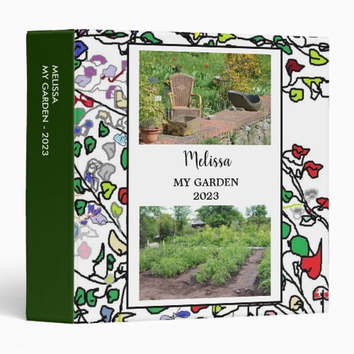 Create your own photo collage garden 3 ring binder