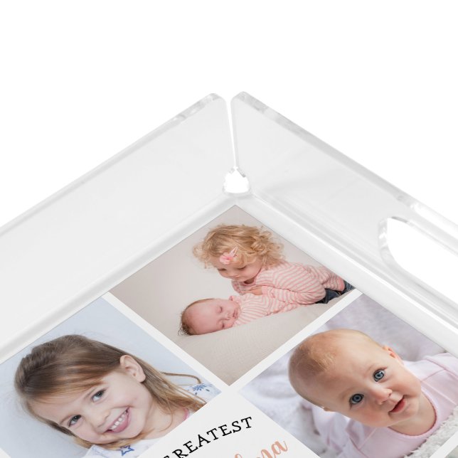 Create Your Own Photo Collage Great Grandma Modern Acrylic Tray (Corner)